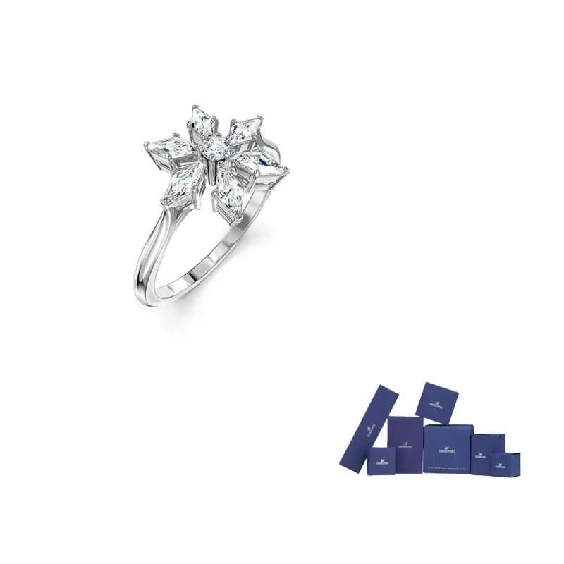 

Swarovski Кольцо с искусственными кристаллами, женские, с покрытием из белого золота