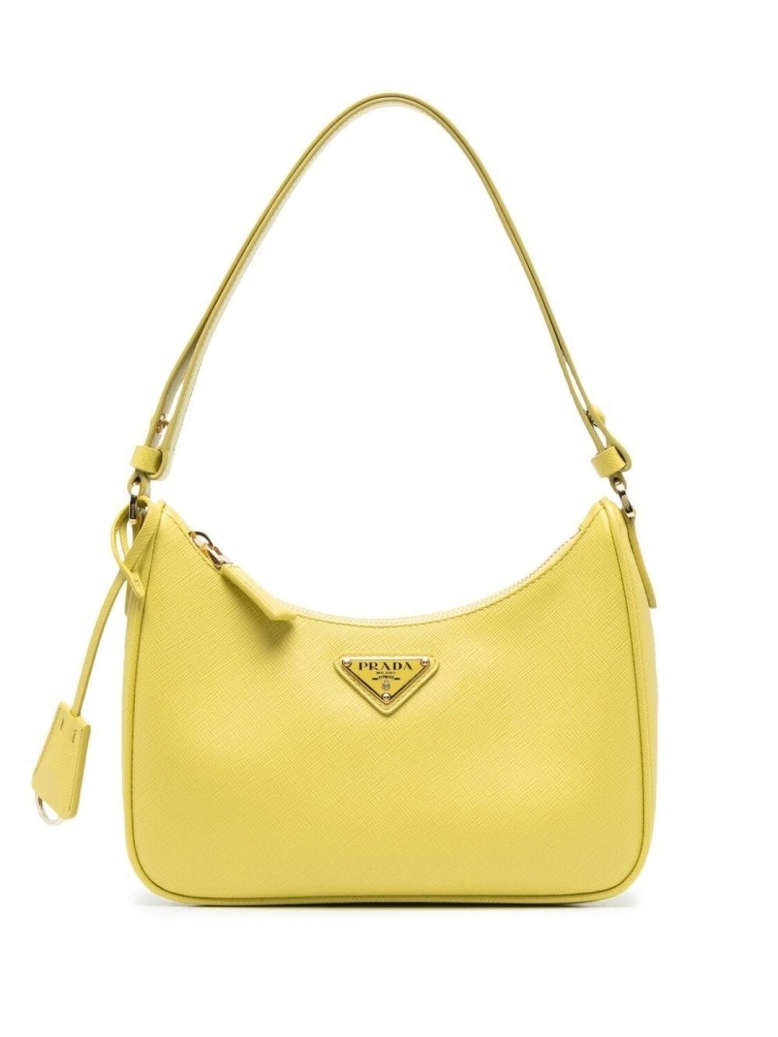 

Мини-сумка Prada через плечо из кожи, желтый