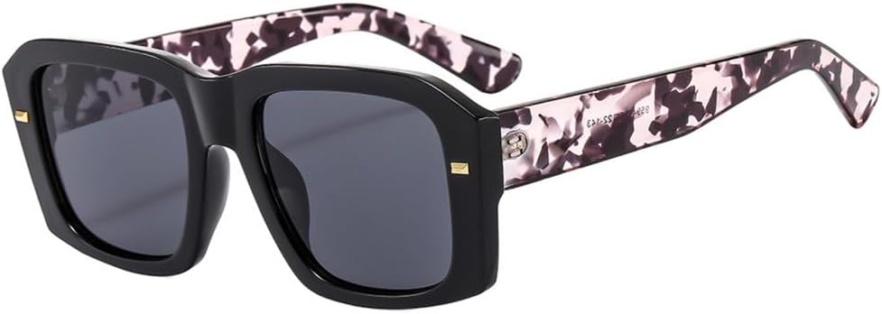 

Солнцезащитные очки MUTYNE квадратной формы для женщин и мужчин, роскошные винтажные солнцезащитные очки в стиле ретро с разноцветными дужками, защита от ультрафиолета UV400, Black Suihua