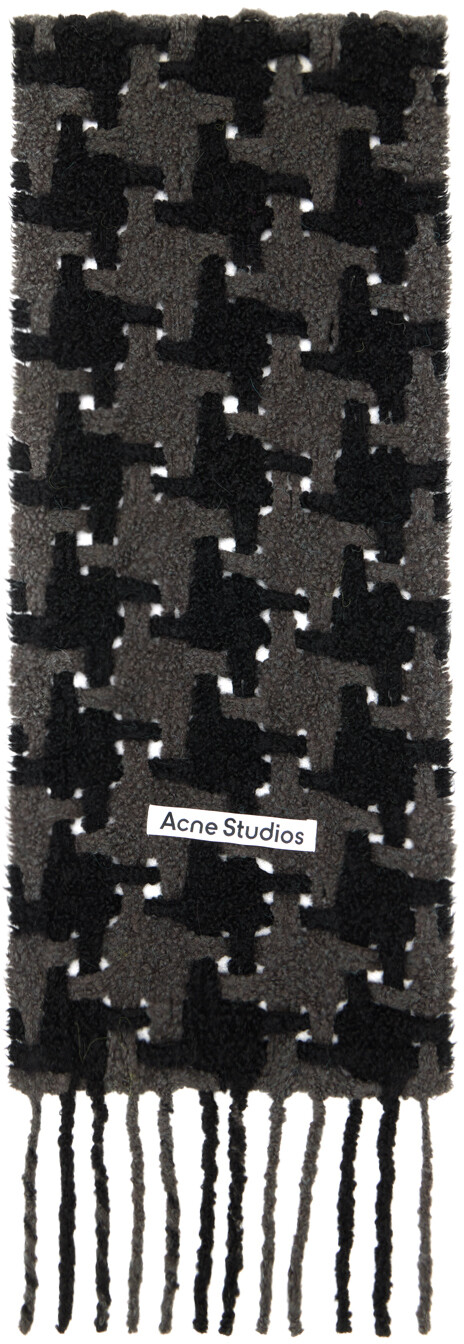 

Шарф с узором «гусиная лапка» черного и серого цвета Acne Studios, черный/серый