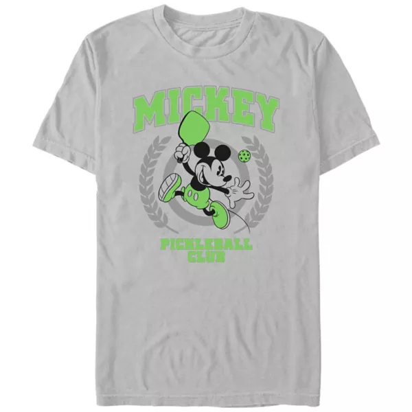 

Футболка мужская с принтом Mickey Mouse Pickleball Club Disney, серебряный
