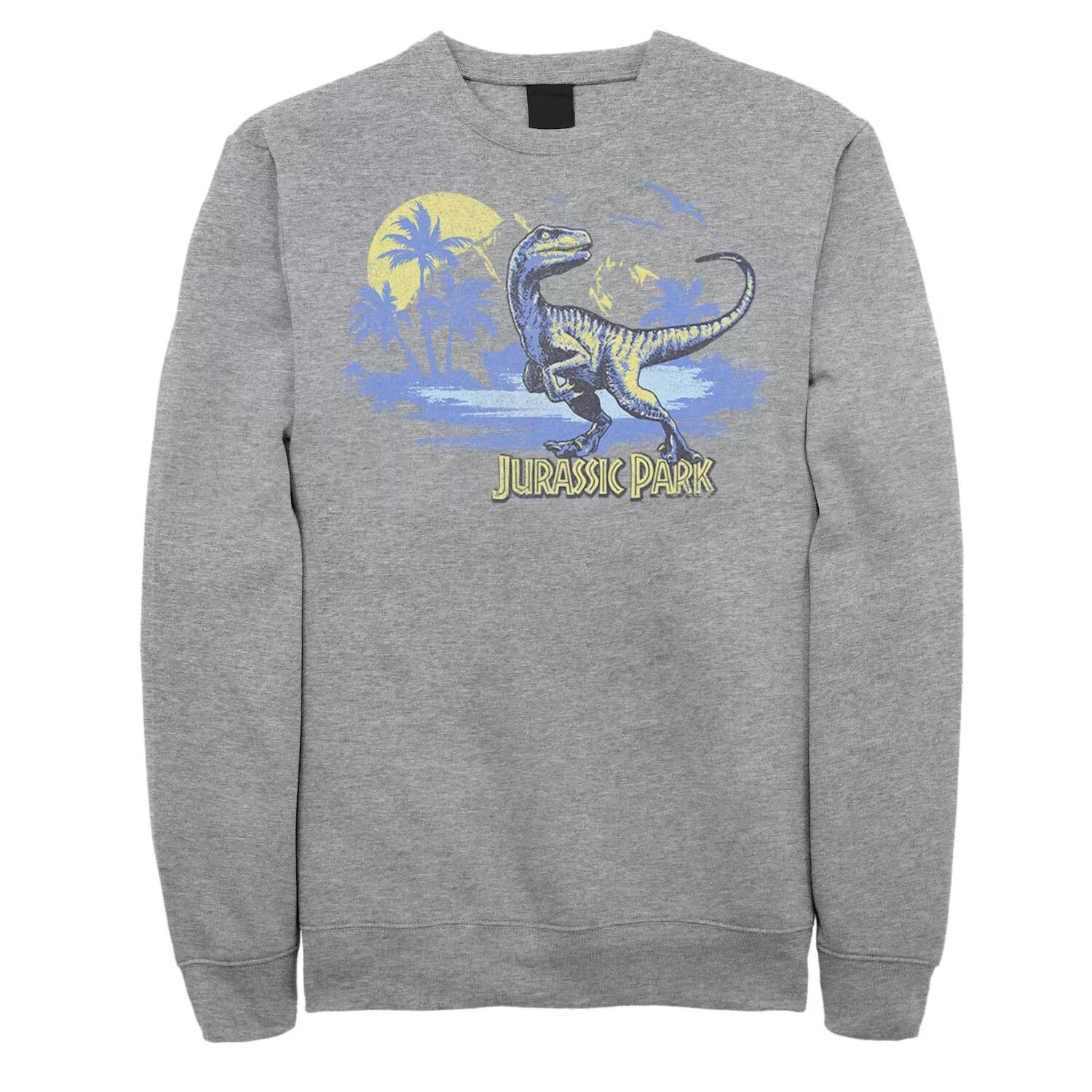 

Мужской свитшот с потертостями и портретом Raptor Jurassic Park