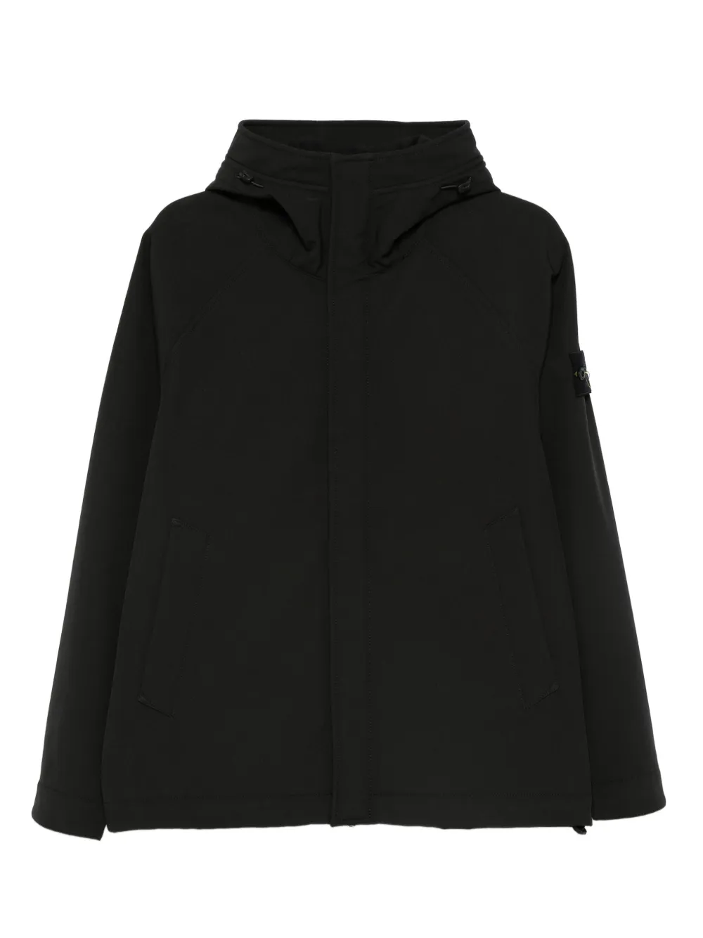 

Парка с капюшоном из софтшелла Stone Island, черный