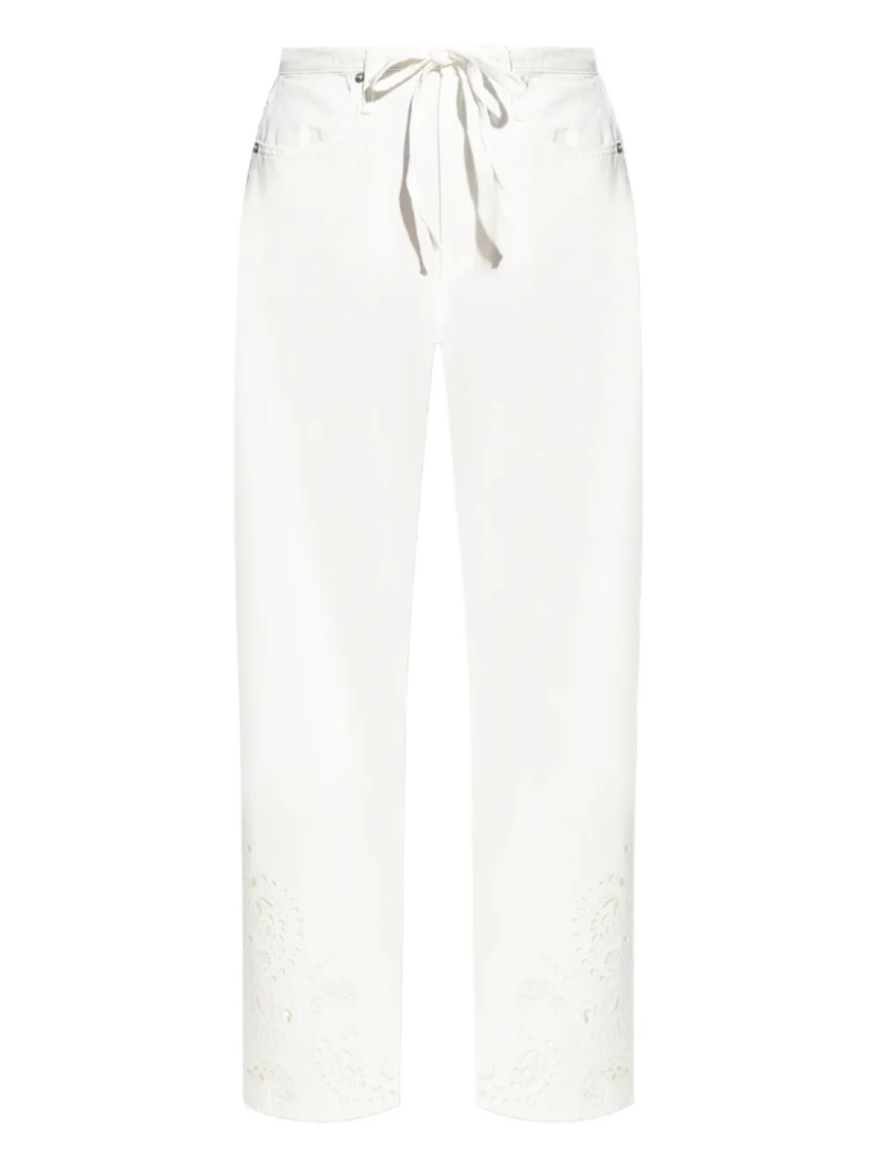 

Брюки с вышивкой и завязками rag & bone, белый
