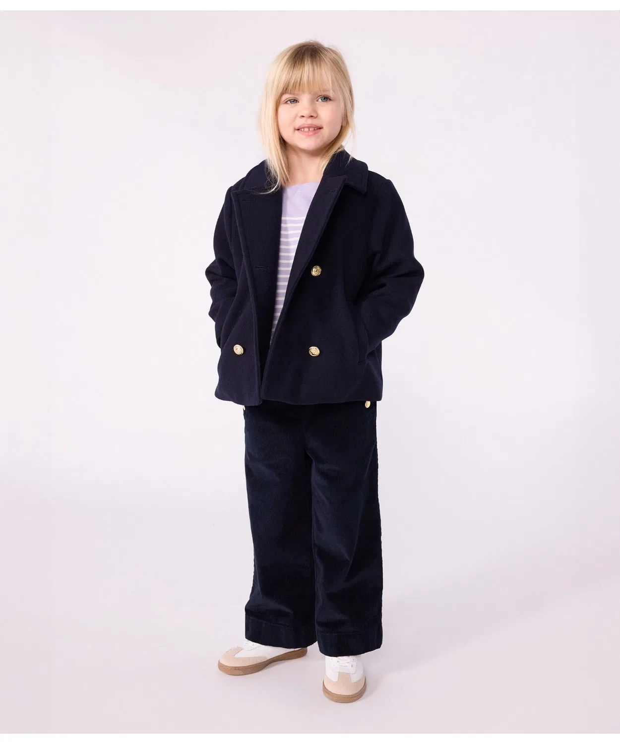Пальто P-Coat Petite Bateau тёмно-синее — фото 2
