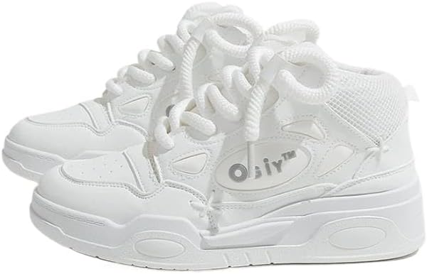 

Мужские высокие кроссовки для ходьбы, бега по дороге, скейтбординга, модные кроссовки Odipon, белый