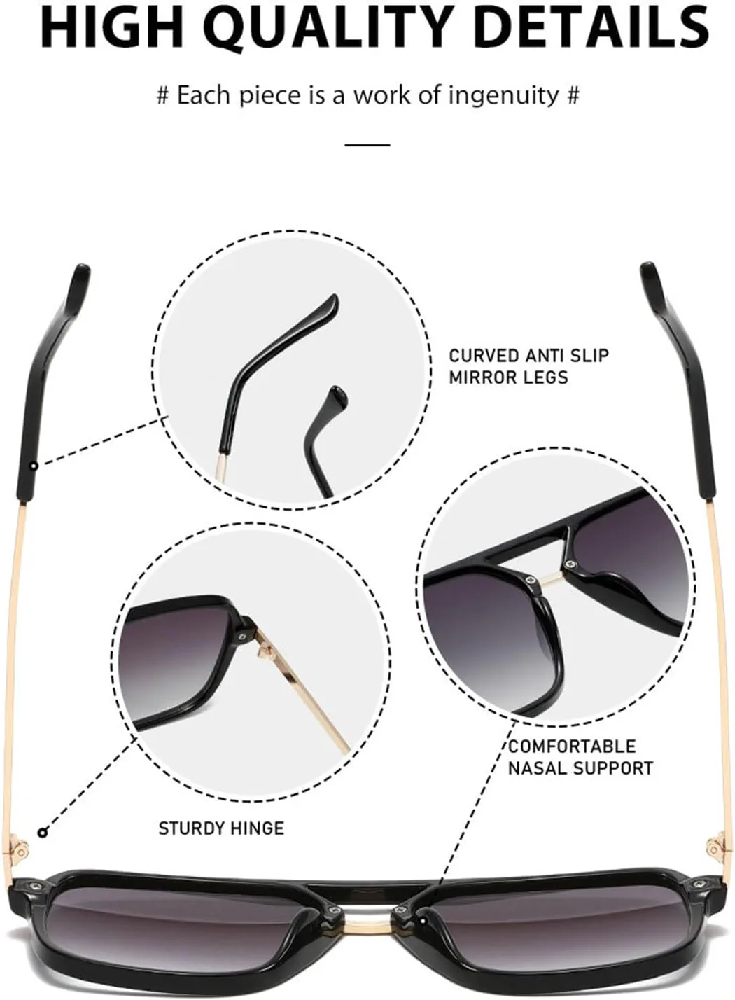 

Солнцезащитные очки Willochra Retro Oversized Square для женщин и мужчин, модные винтажные очки-пилот с градиентным переходом цвета, защита от ультрафиолета UV400, C1