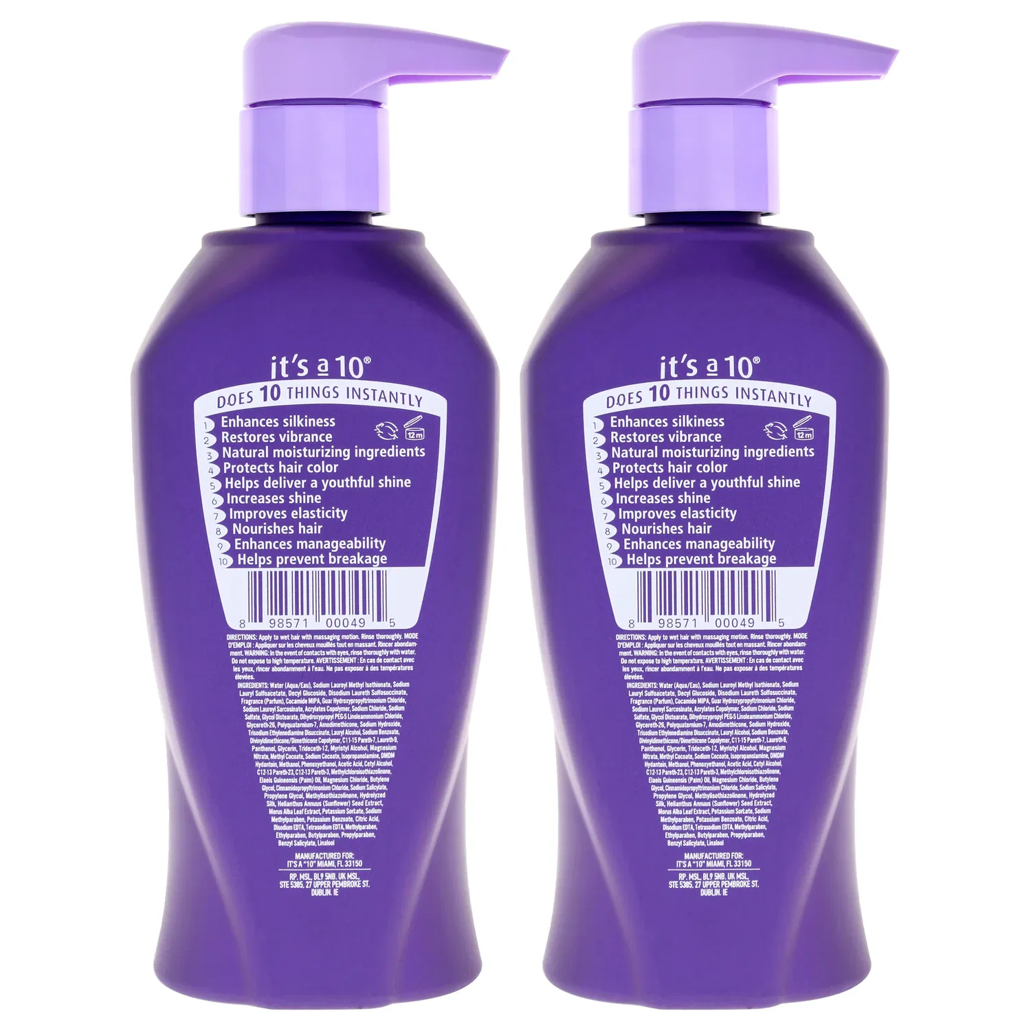Шампунь Silk Express Miracle Silk от Its A 10 для мужчин и женщин - 283 мл - упаковка из 2 штук, Clear — фото 2