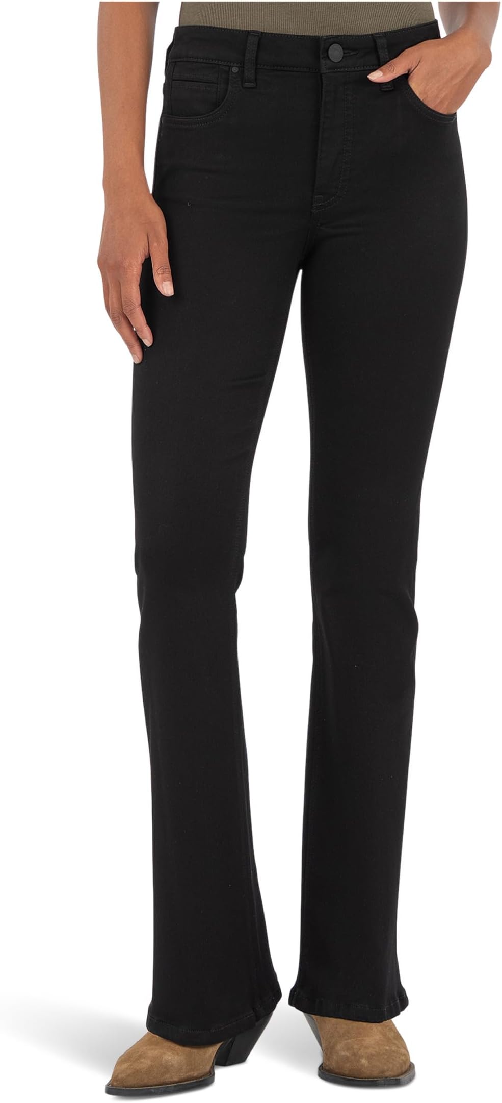 

Джинсы KUT from the Kloth Women's Petite Stella High Rise Fab Ab Flare With Regular Hem, Black