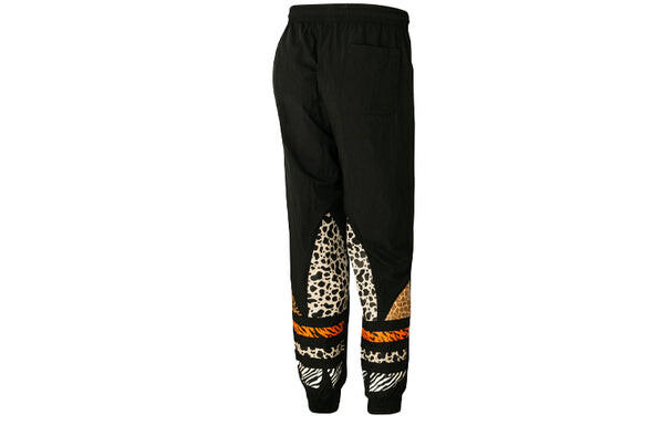 Спортивные штаны adidas originals x Atmos Crossover Leopard print Logo Bundle Feet Sports Pants Black, черный — фото 2