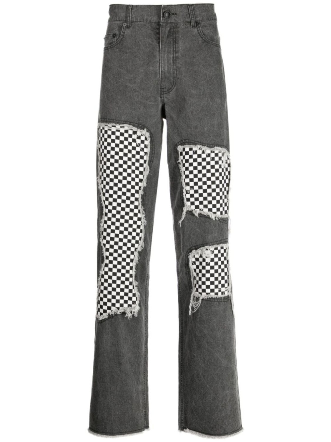 

Haculla checkerboard-print lose-fit jeans, черный