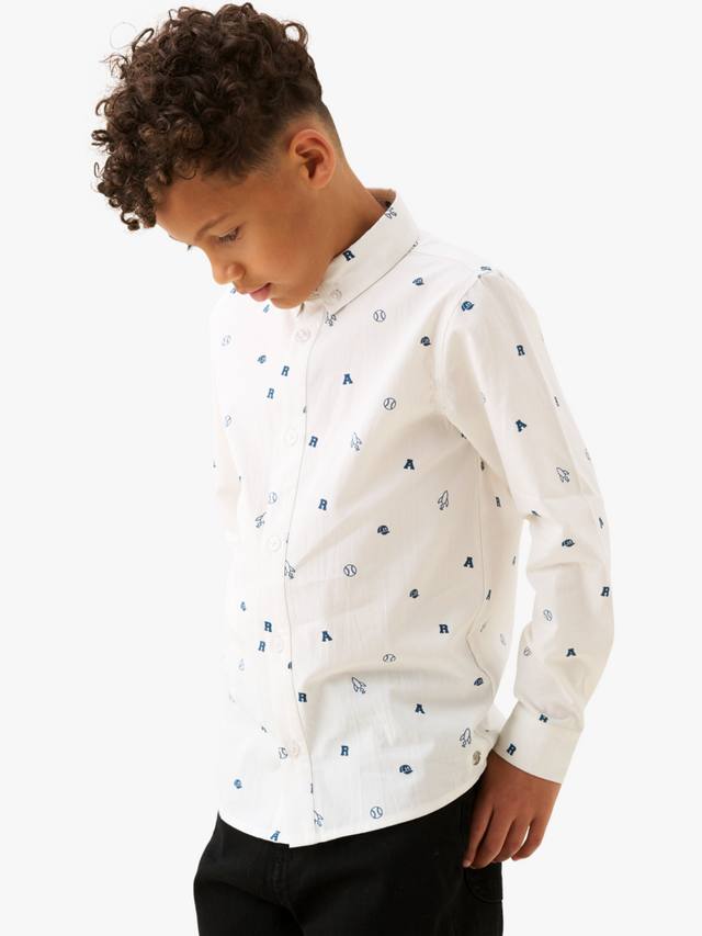 

Детская хлопковая поплиновая рубашка с длинными рукавами Angel & Rocket