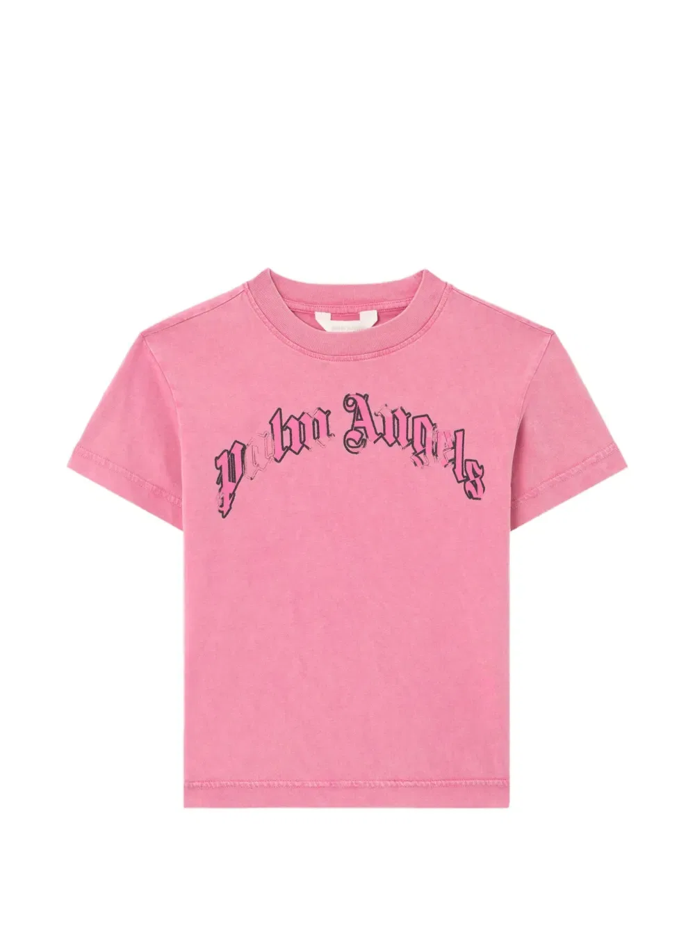 Футболка с выцветшим логотипом Palm Angels Kids, розовый