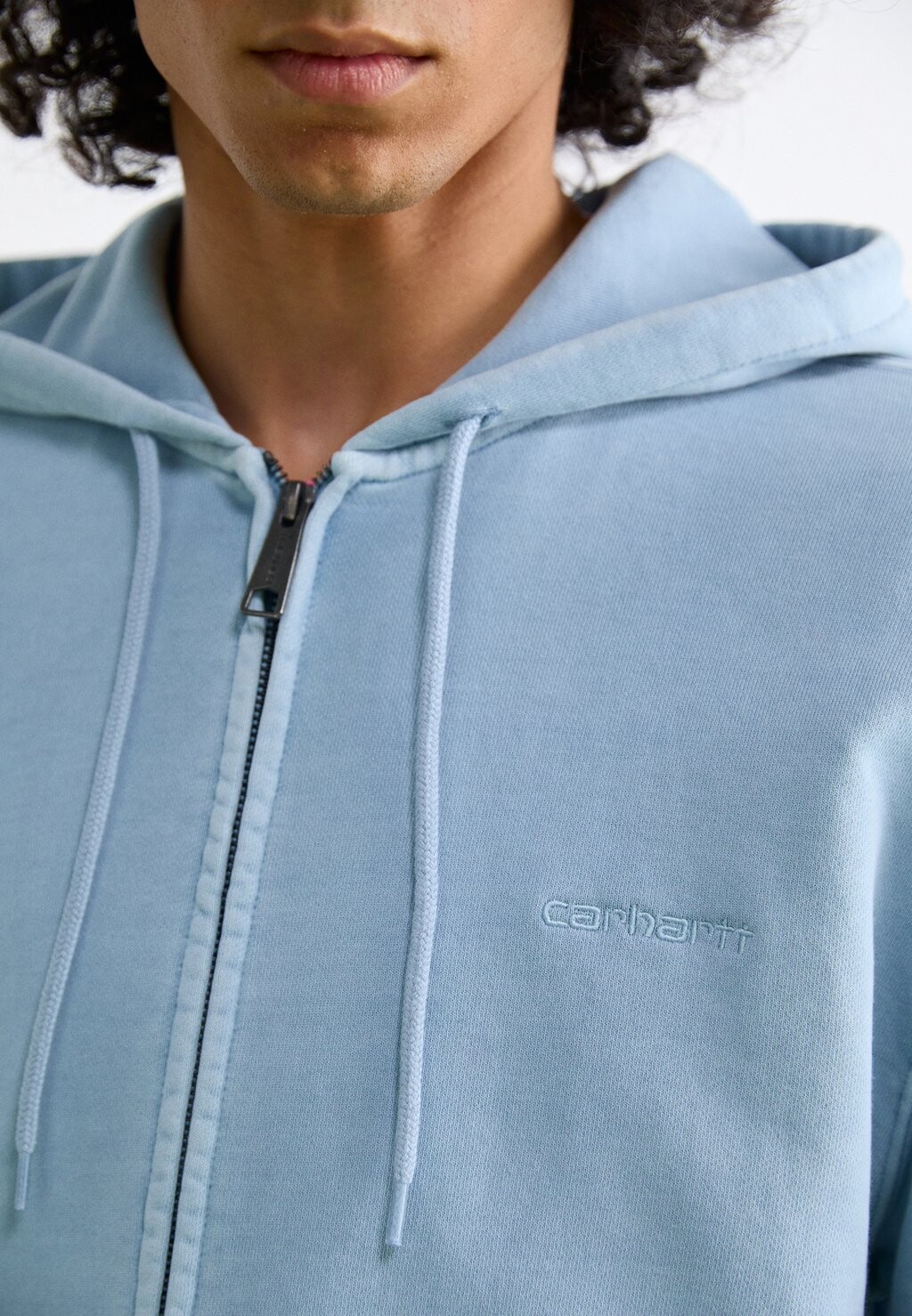 

Свитер на молнии Hooded Duster Script Carhartt WIP, светло-синий