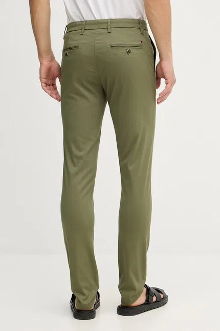 Брюки чинос из эластичного хлопка slim fit Tommy Hilfiger, зеленый — фото 3