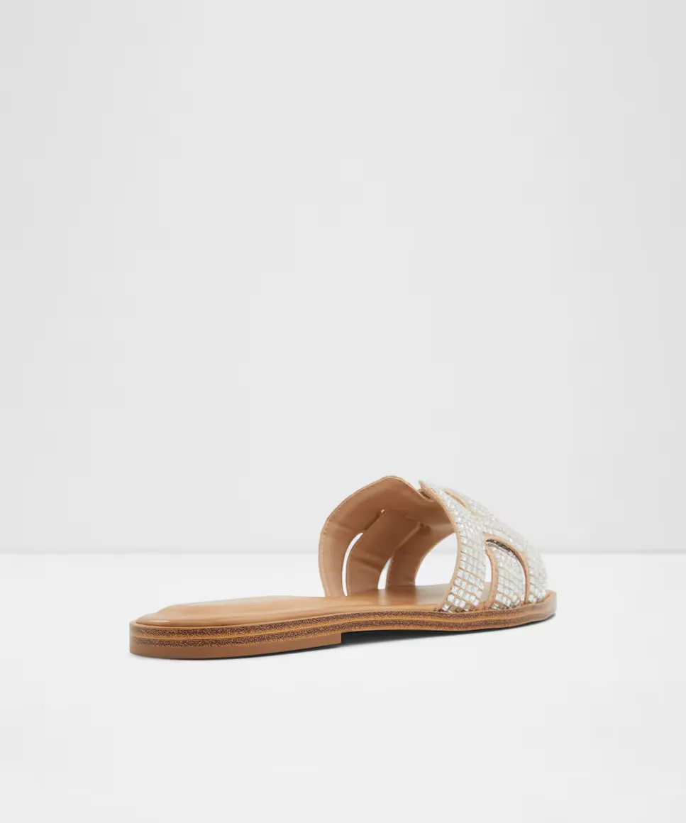Женские босоножки на плоской подошве с квадратным носком Aldo, бежевый — фото 2