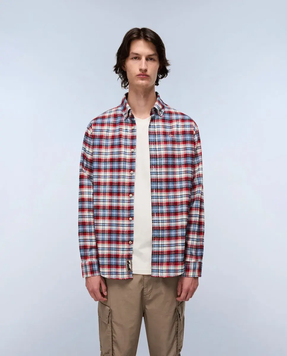 

Мужская рубашка свободного кроя в двухцветную клетку Napapijri