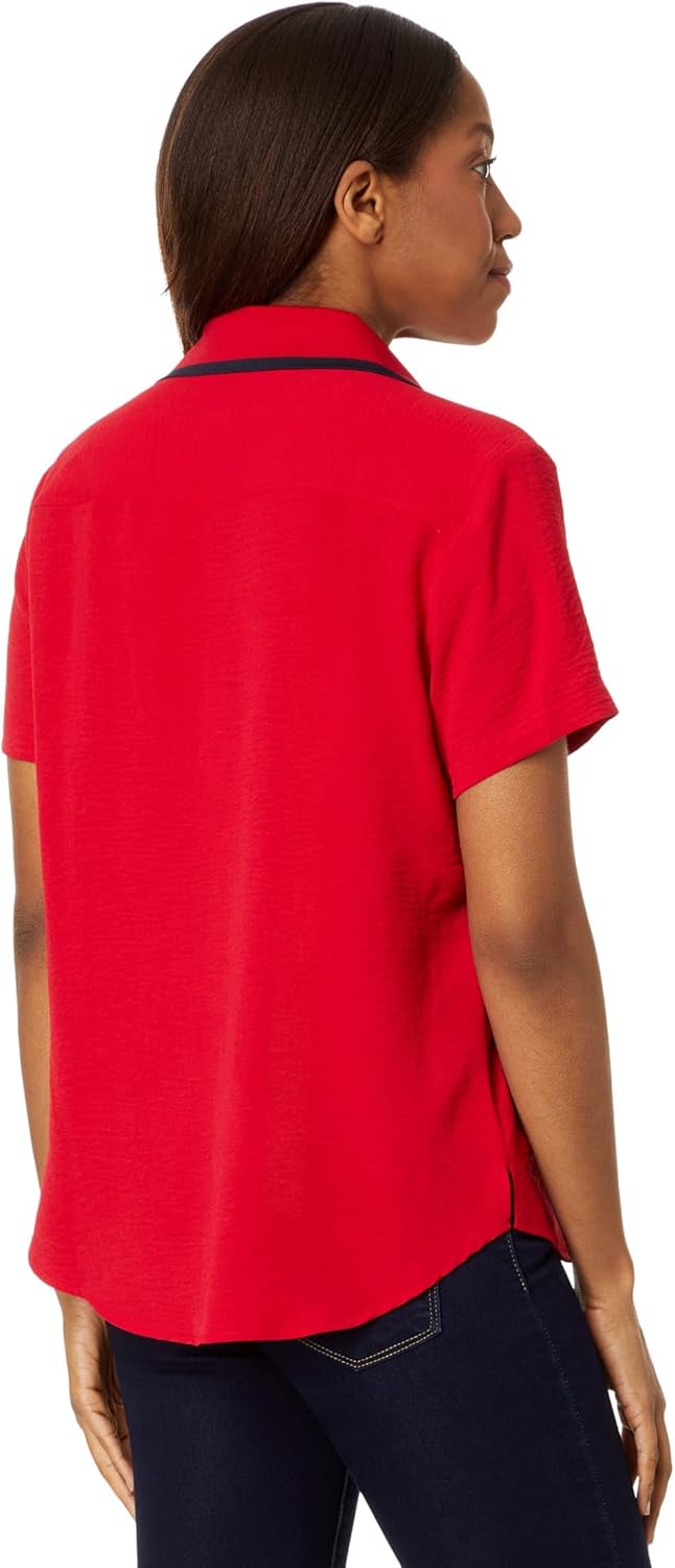 

Женская рубашка с коротким рукавом на пуговицах Tommy Hilfiger, Scarlet