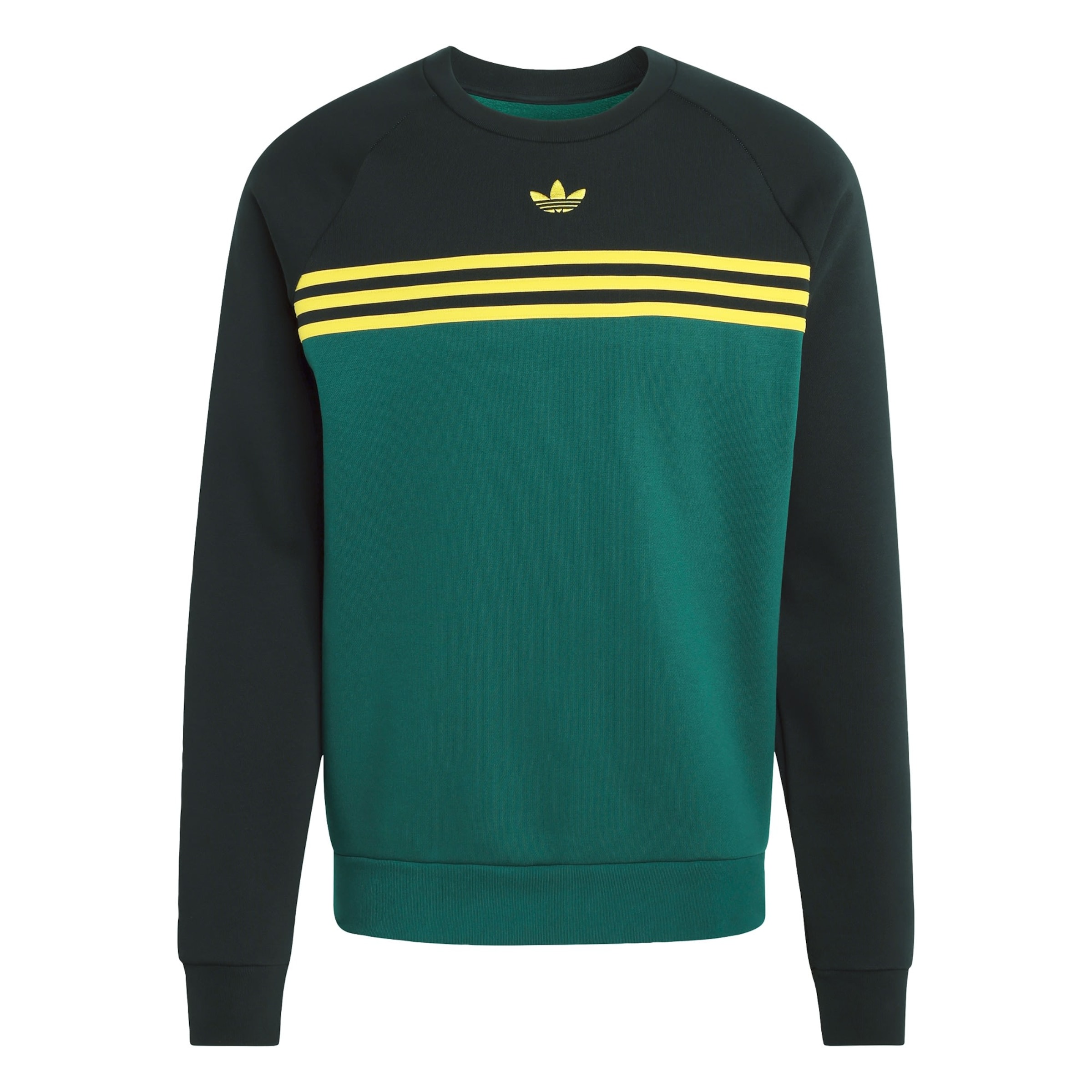 Adidas Originals Свитшот 'CHEST STRIPES CREWNECK' в цвете Emerald, Fir