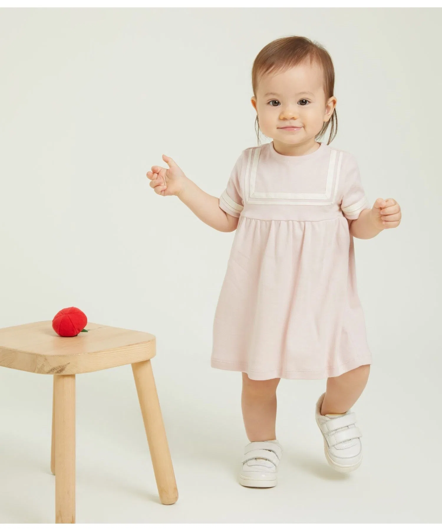 Детское платье с воротником-матроской PETIT BATEAU розовое