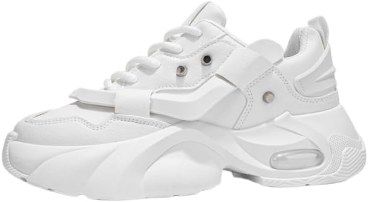 

Мужские спортивные кроссовки больших размеров на толстой подошве- прочные, с эффектом увеличения роста Fusecottc, белый