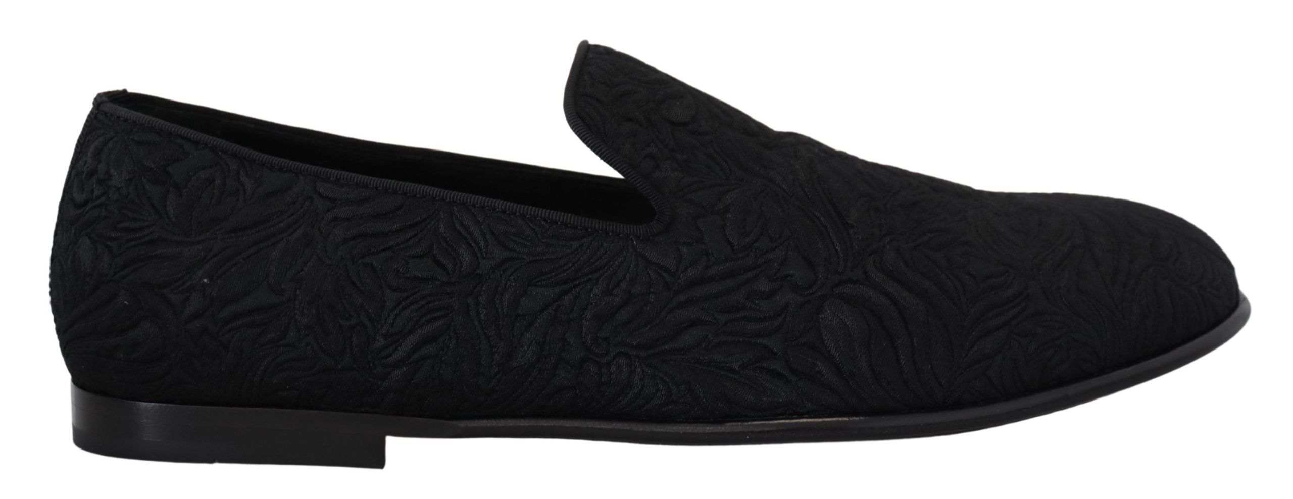 

Элегантные черные жаккардовые мокасины на плоской подошве Dolce & Gabbana