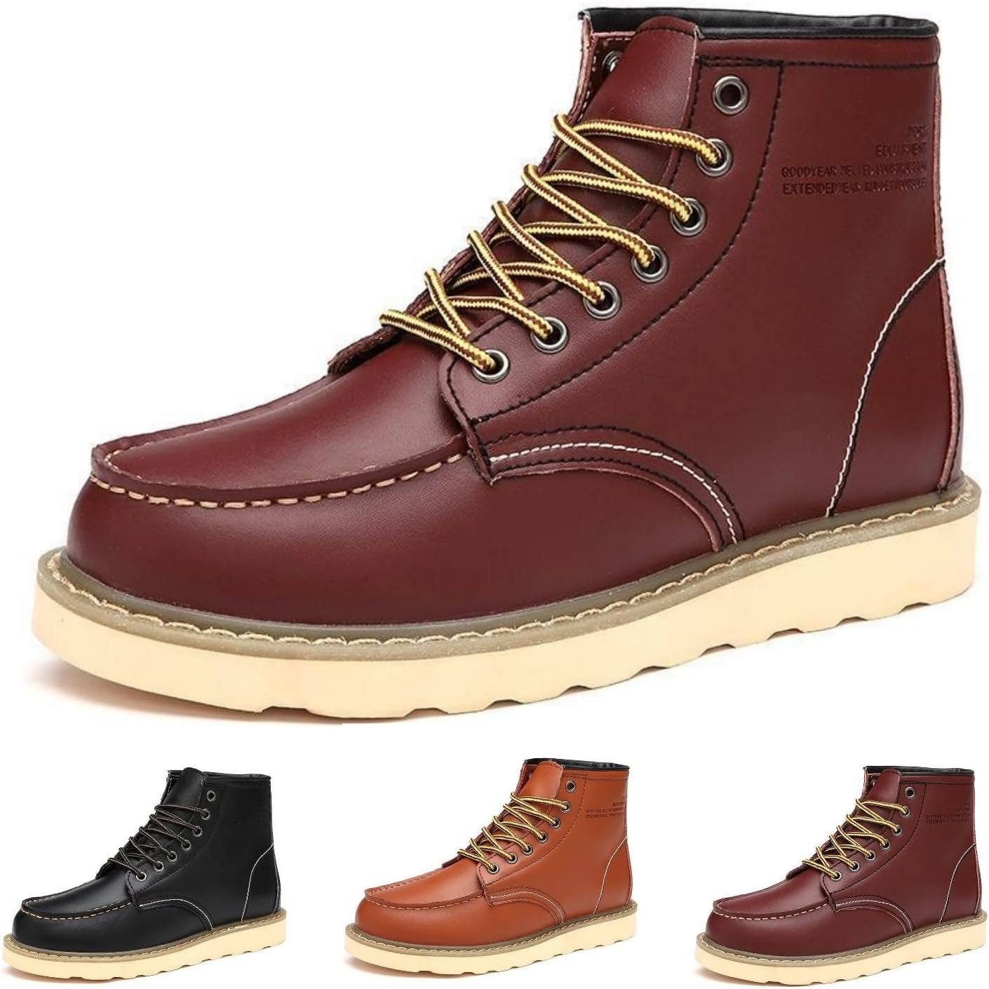 

Мужские ботинки Чакка Классические кожаные ботинки до щиколотки Модные повседневные оксфорды Кожаная обувь Macefil, красный