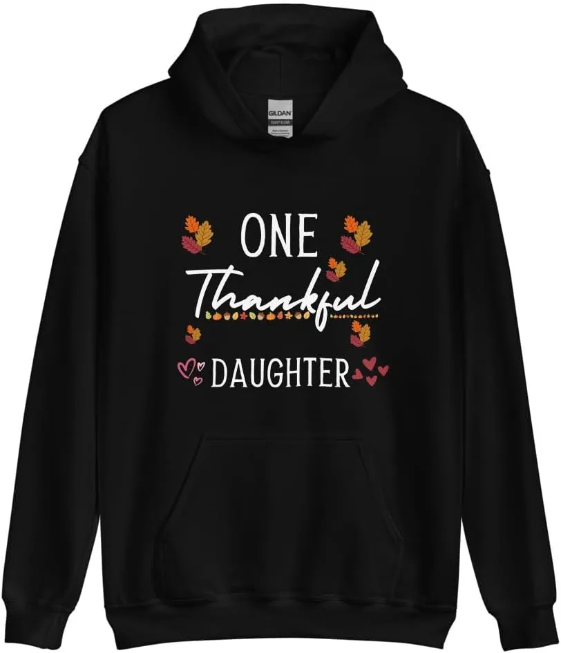 Толстовка One Thankful Daughter Thanksgiving Unisex Generic, черный
