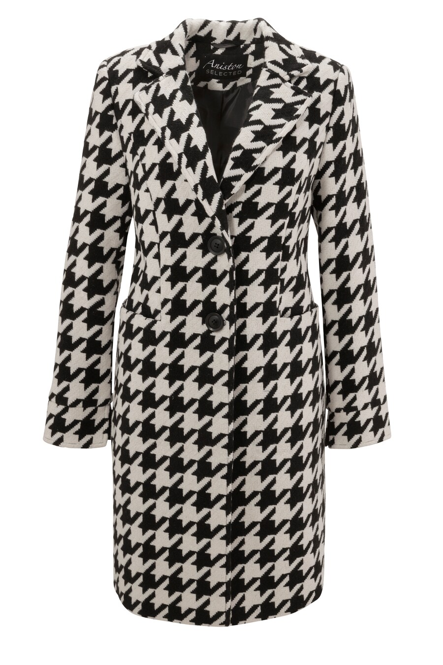 

Демисезонное пальто Aniston SELECTED, Black/White