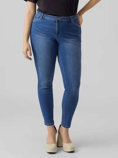 

Узкие джинсы Vero Moda Curve "VMFANYA SLIM JEANS VI3312 GA CUR NOOS", синий