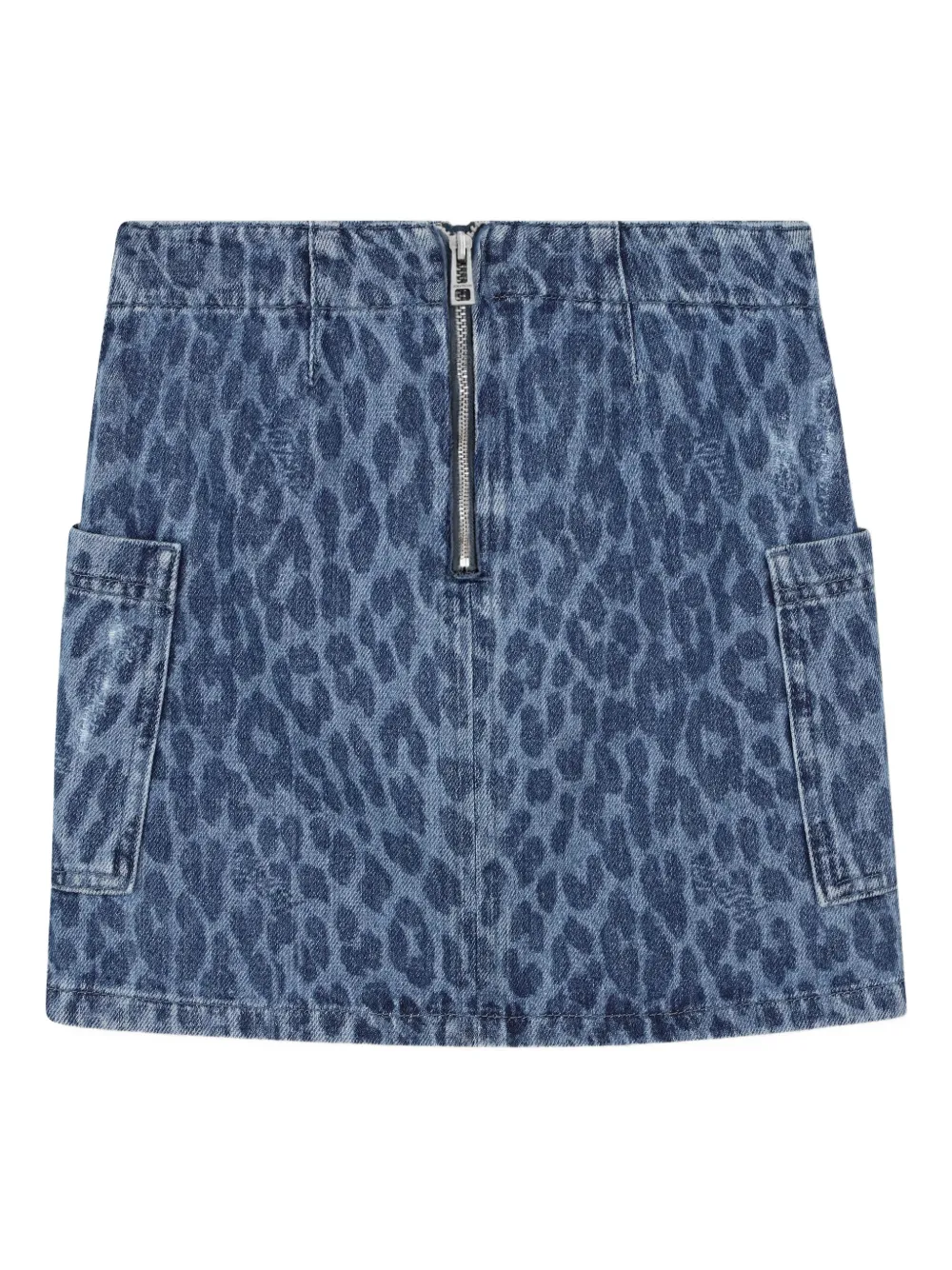 Джинсовая юбка с леопардовым принтом Zadig & Voltaire Kids, синий — фото 2