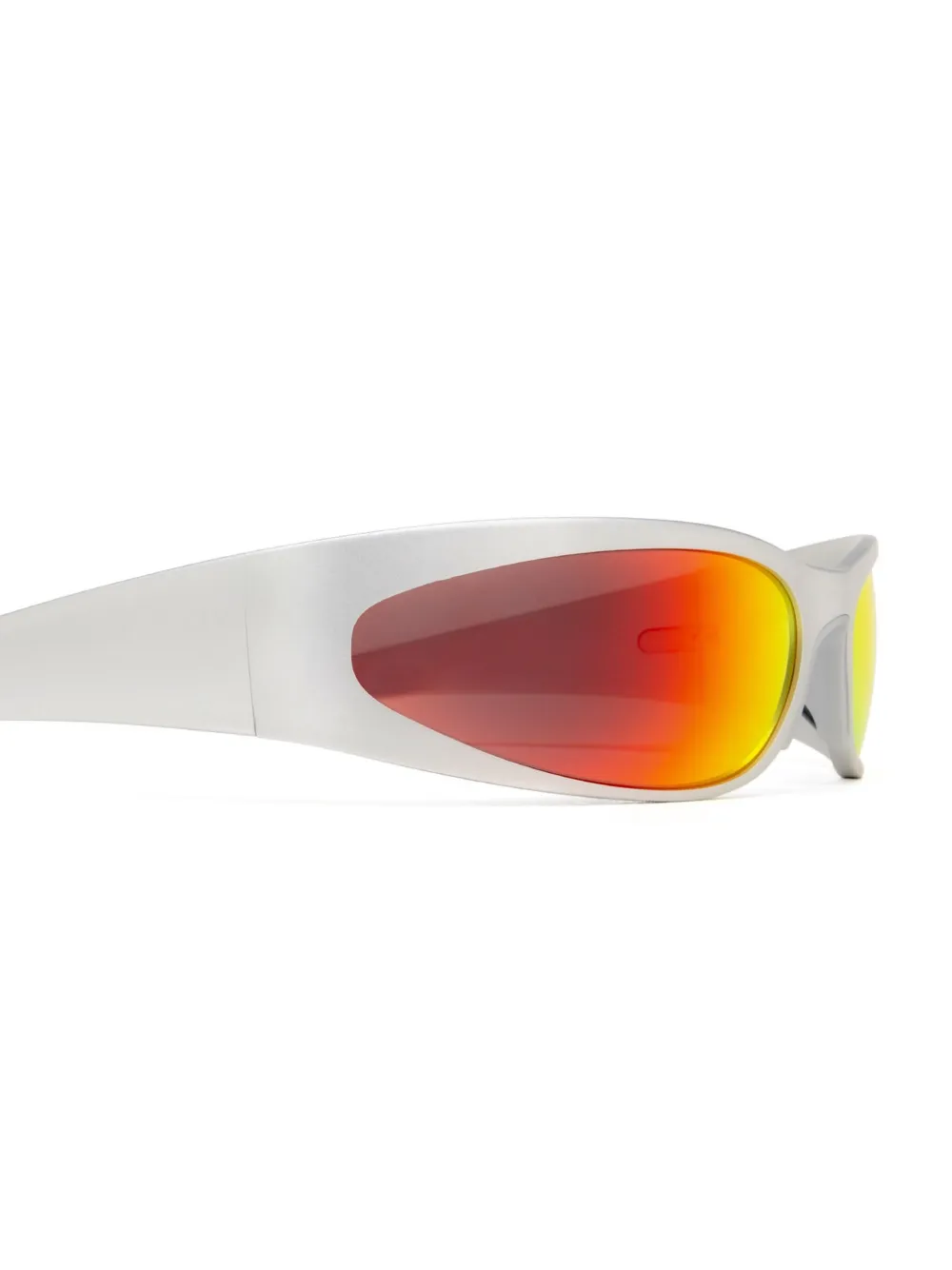 Солнцезащитные очки Reverse XP Wrap в овальной оправе Balenciaga Eyewear, серебяный — фото 3