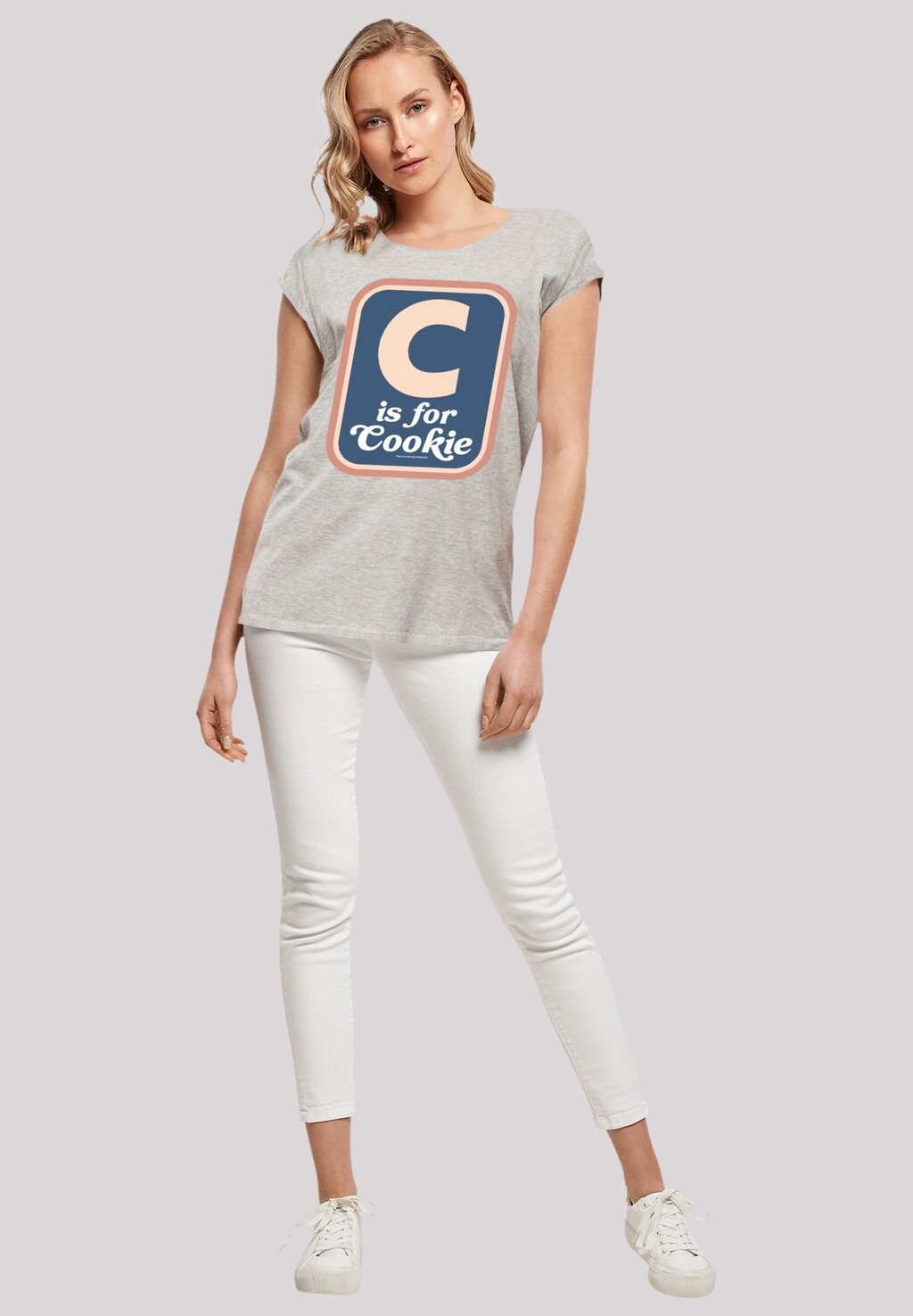 

Футболка с принтом SESAMSTRASSE C IS FOR COOKIE F4NT4STIC, серый