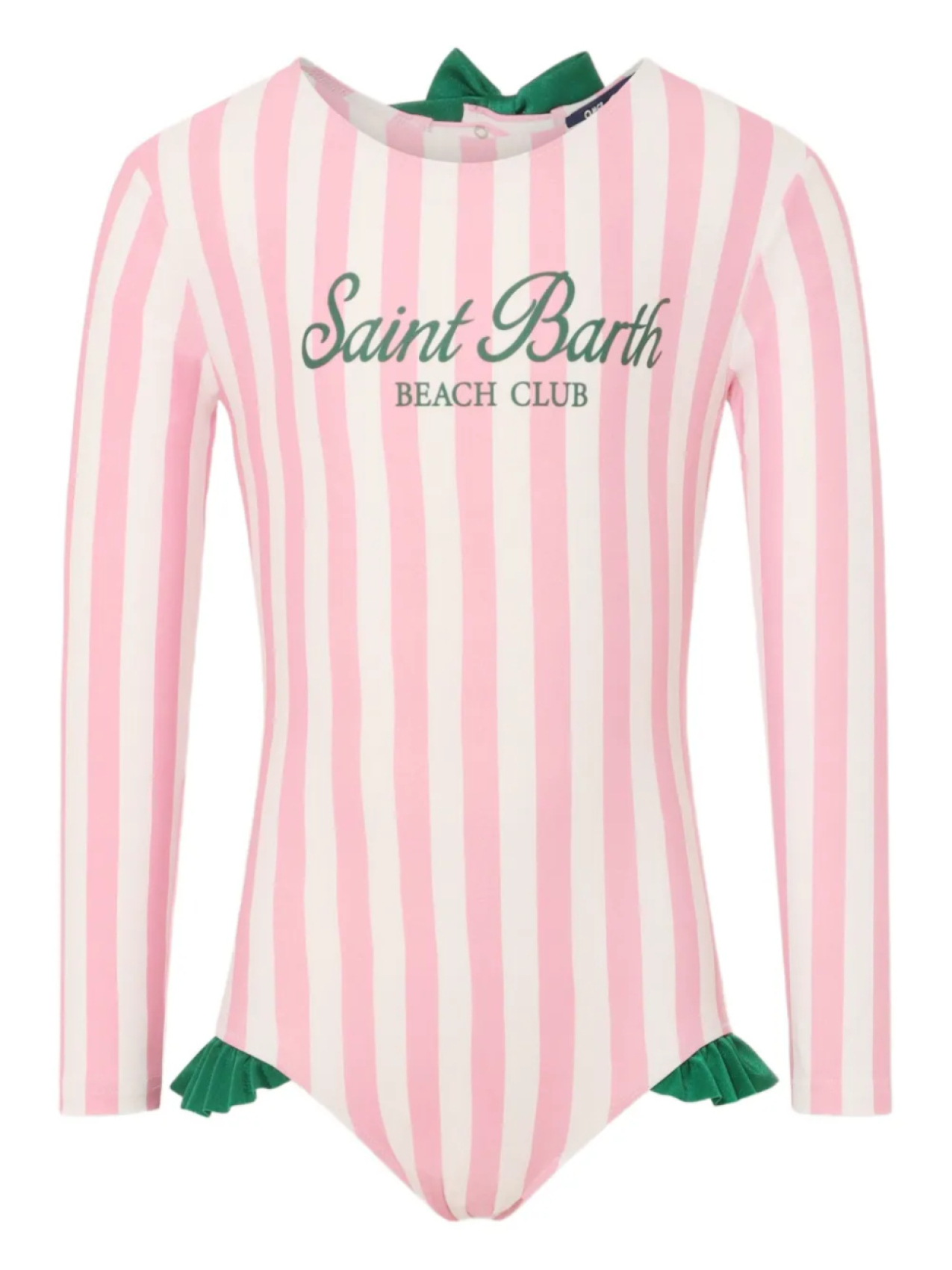 

MC2 Saint Barth Kids полосатый купальник с длинными рукавами, розовый