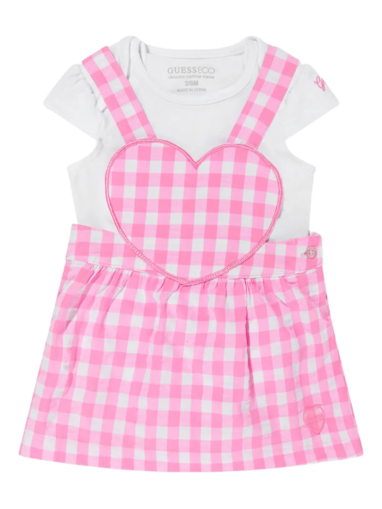 

Платье и боди в клетку guess kids, розовый