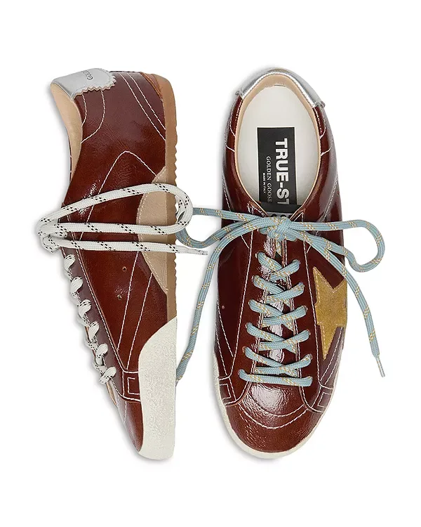 Кроссовки True Star из черной кожи Golden Goose, Burgandy — фото 3