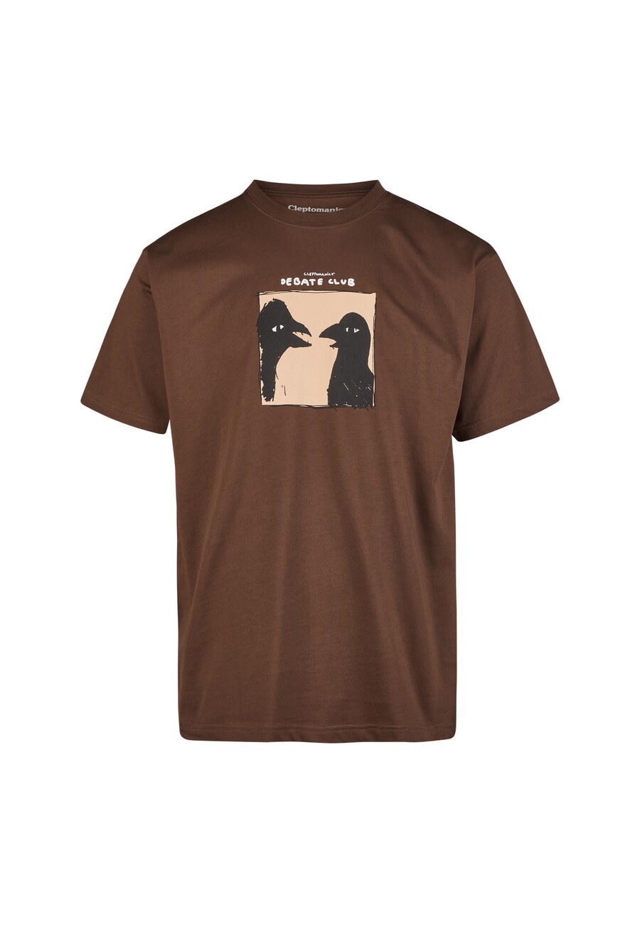 

Рубашка Cleptomanicx Classic Tee Debate Club, коричневый