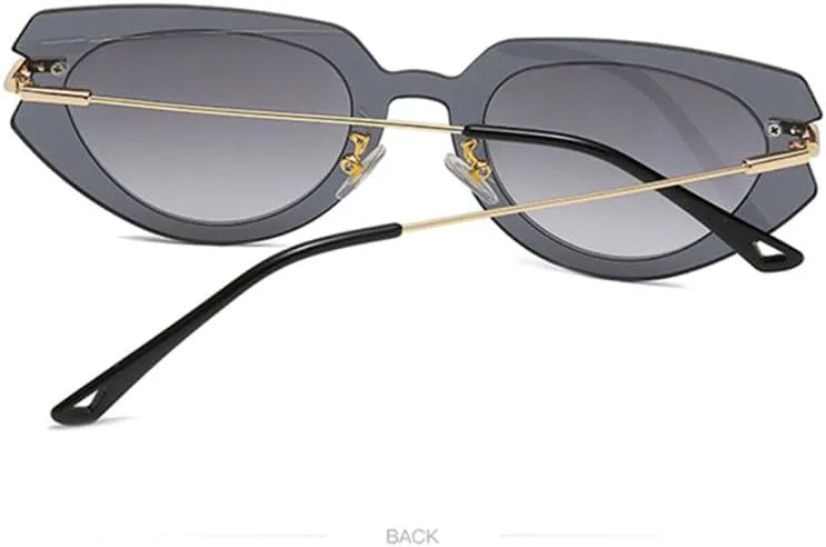 

Женские солнцезащитные очки без оправы 2027 года, цельная прозрачная оправа с градиентным рисунком, солнцезащитные очки с защитой от УФ-излучения UV400 MTZJH, Purple