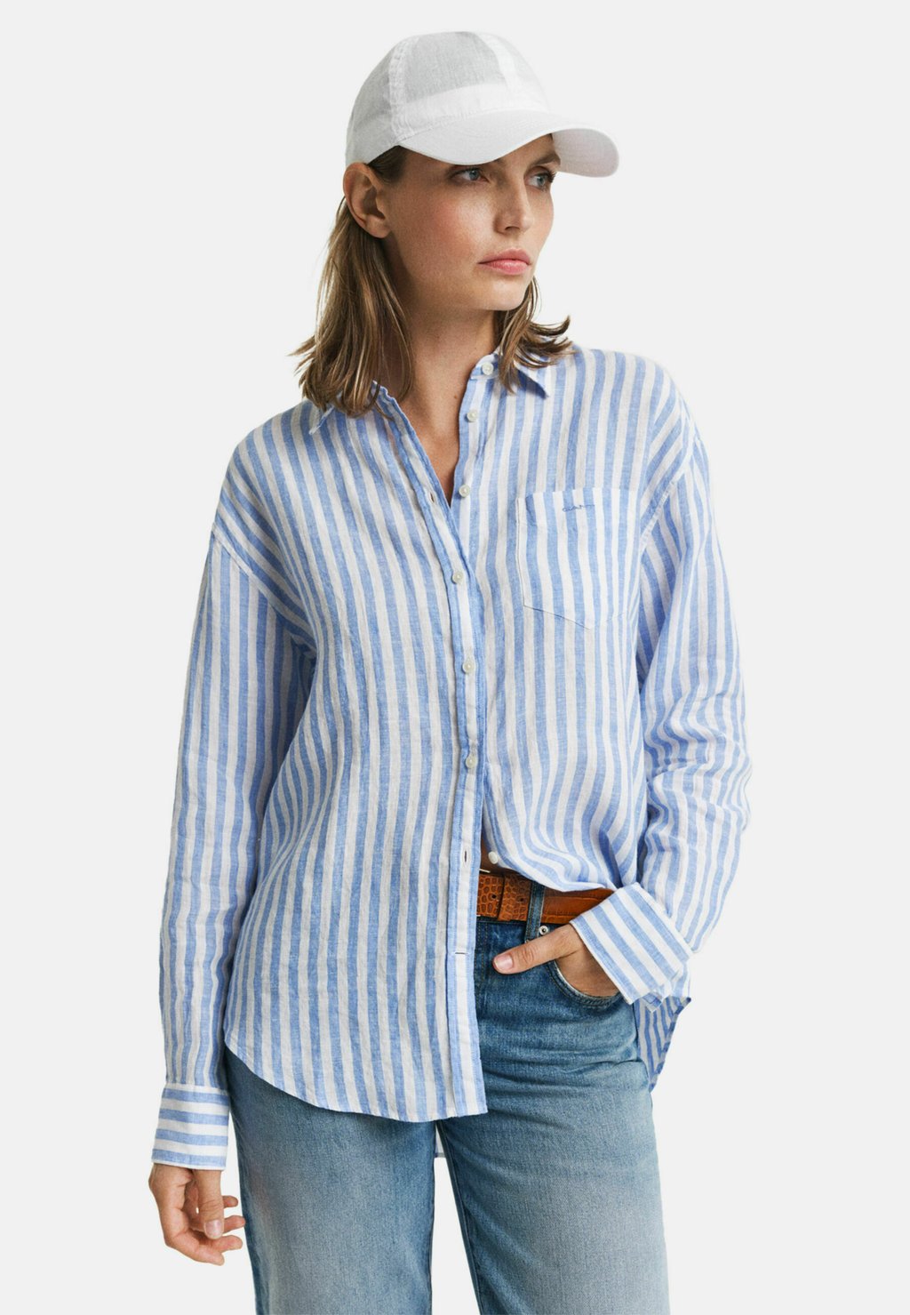 

Блузка на пуговицах STRIPED GANT, синий