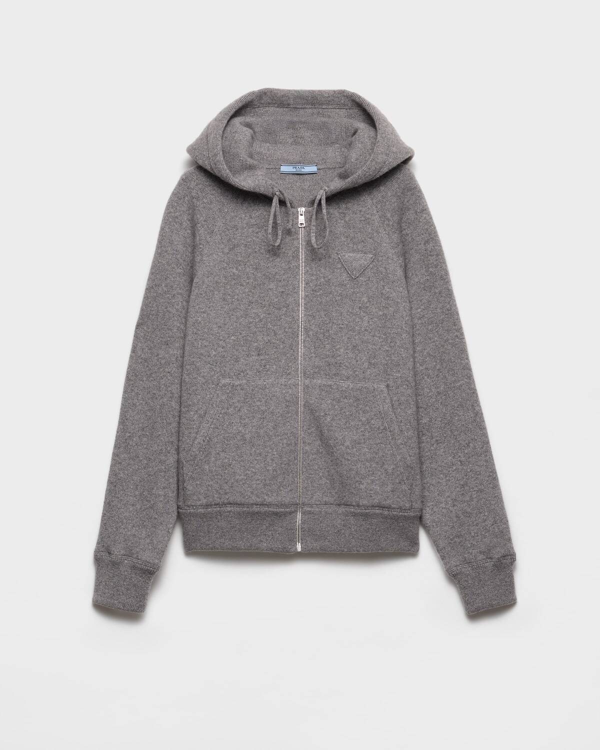 

Кашемировый кардиган с капюшоном Prada, серый