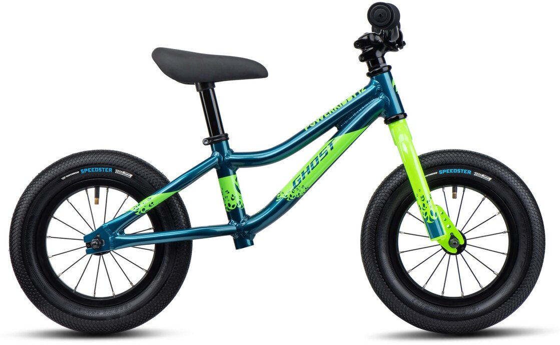 

Детский велосипед Ghost Powerkiddy 12 - 12 дюймов - 2025, цвет Blau|Dirty blue/metallic lime - glossy