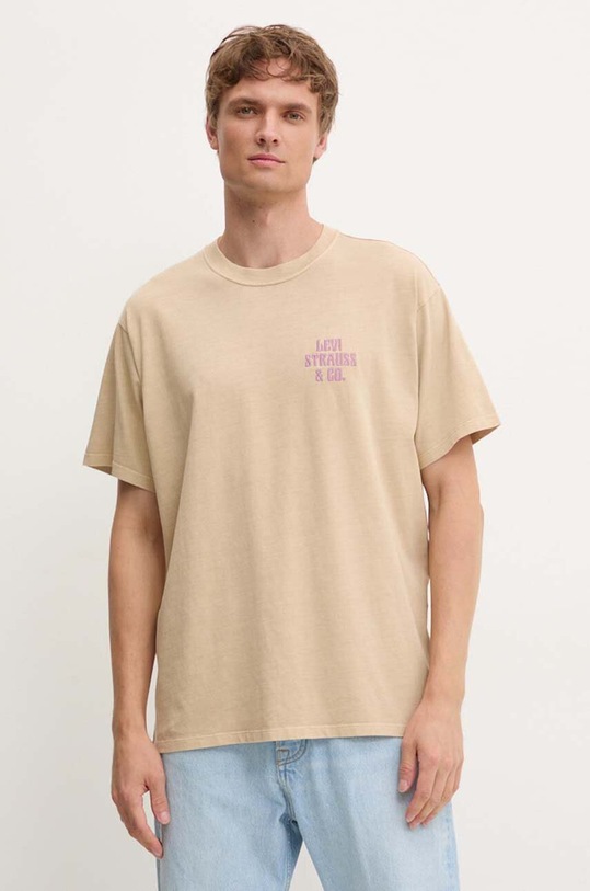 

Хлопковая футболка Levi'S, бежевый