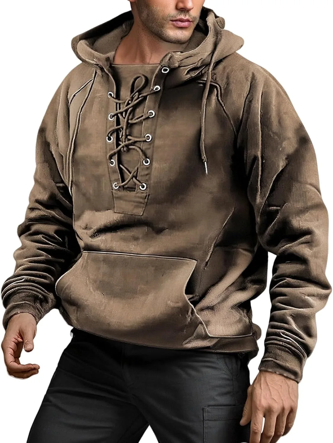 

Толстовка с капюшоном tactical, мужская, с длинным рукавом, в стиле cargo Toumov