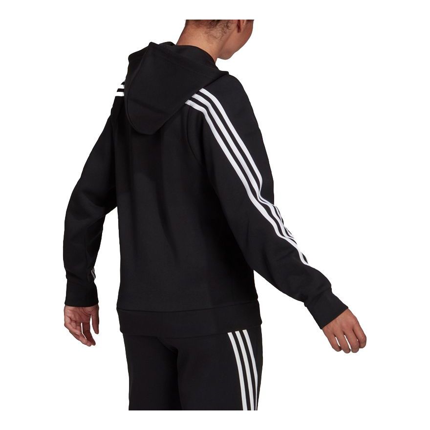 Спортивный топ (WMNS) adidas Sportswear Future Icons 3-Stripes Hooded Track Top 'Black White'' Asia Sizing H57287, черный — фото 2