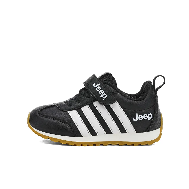 Детские кроссовки low top из искусственной кожи и текстиля с противоскользящей подошвой и амортизацией Jeep, Trendy Black White