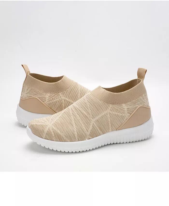 Женские повседневные кроссовки Slip On с дышащей сеткой Mio Marino, коричневый/бежевый — фото 3