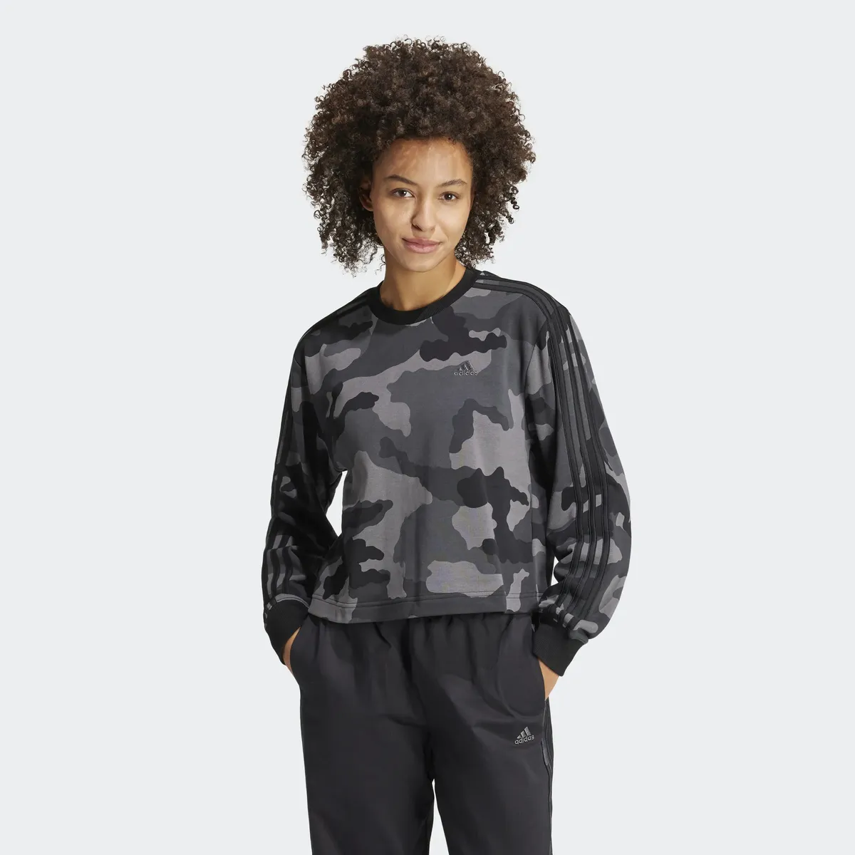 

Толстовка Adidas Sportswear "W CAMO AOP SWT", черный