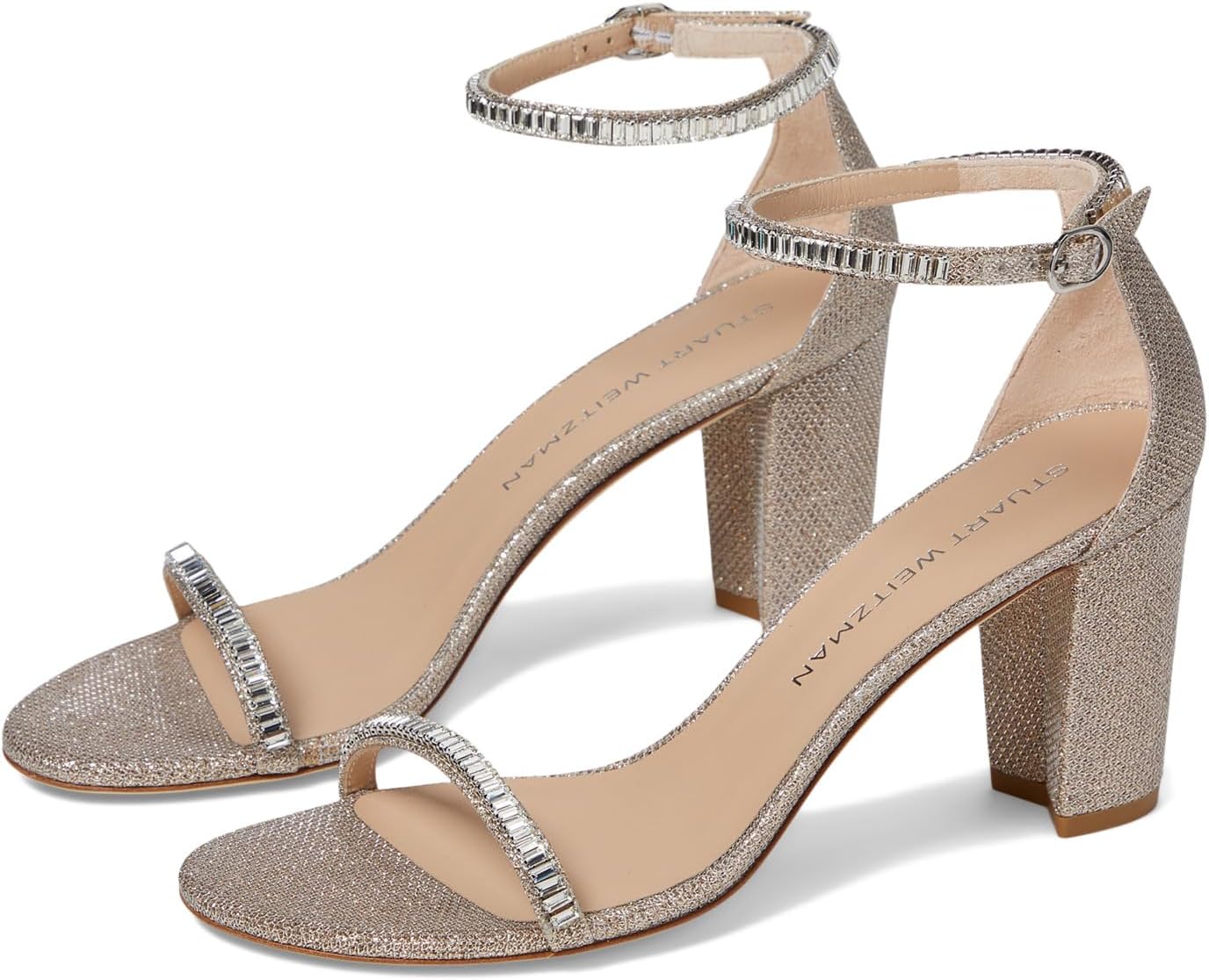 Сандалии Stuart Weitzman Nearlynude Stefanie Sandal, цвет Poudre/Clear