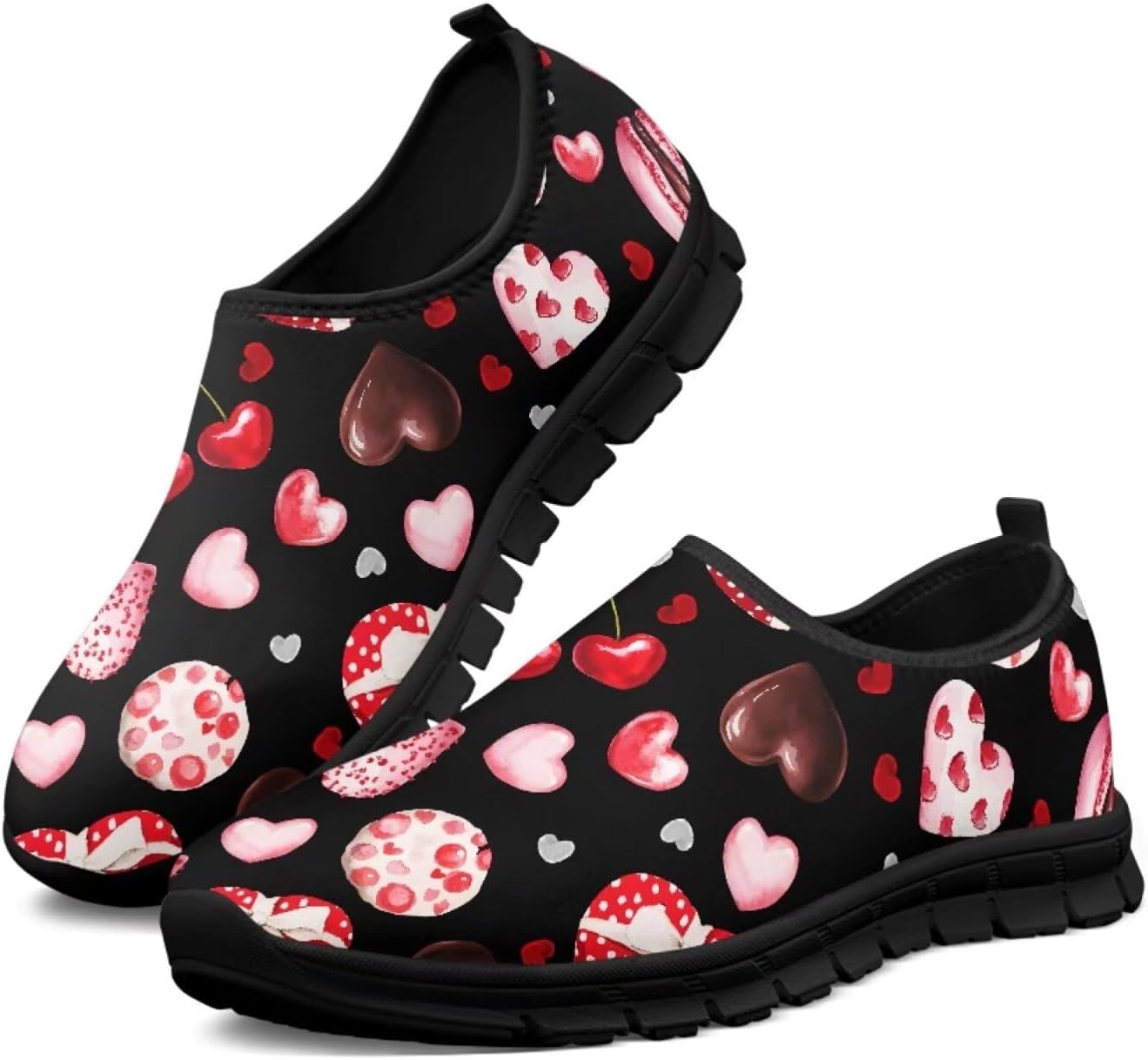 

Мокасины с узором в виде сердечек, розовые, слипоны для мужчин и женщин, повседневная обувь, кроссовки для бега, противоскользящая модная обувь Hsaiyjsp