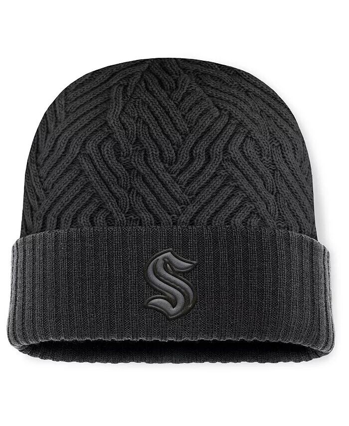 

Мужская черная шапка Seattle Kraken Authentic Pro Road с манжетами Fanatics